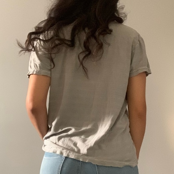 Mens striped grey  VNeck tShirt - Picture 4 of 11